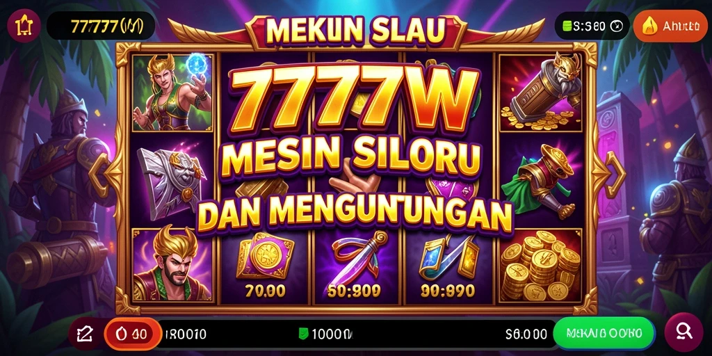 Screenshot utama dari gameplay seru 7777W yang menampilkan pengalaman slot.