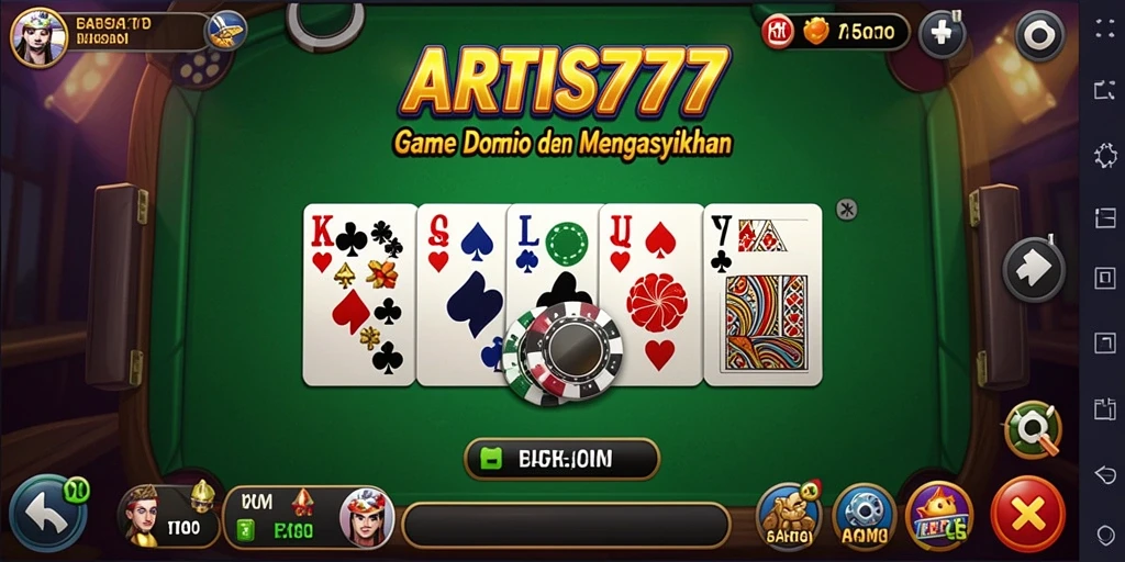 Tampilan gameplay seru dalam permainan Domino ARTIS777.