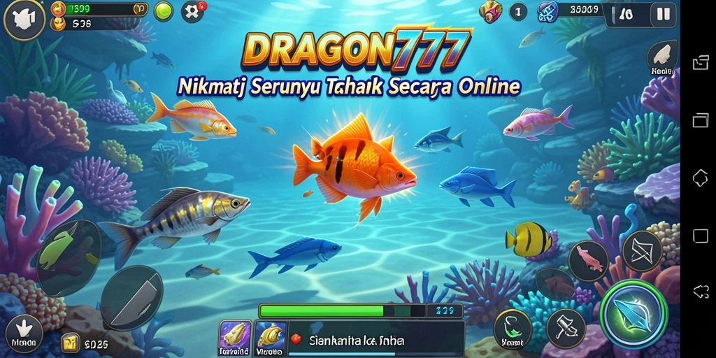 Gameplay seru dalam DRAGON777 saat menembak ikan.