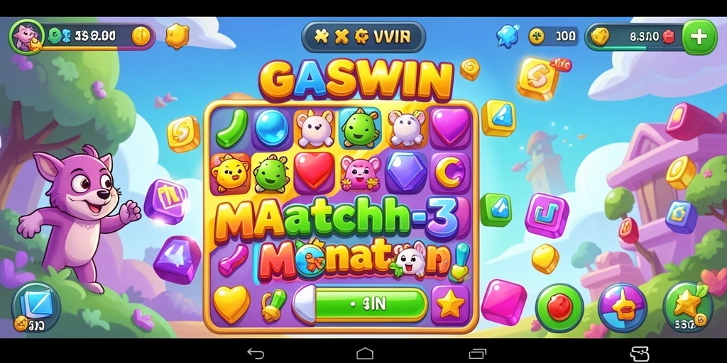 GASWIN: Gameplay Match-3 yang seru dan berwarna.