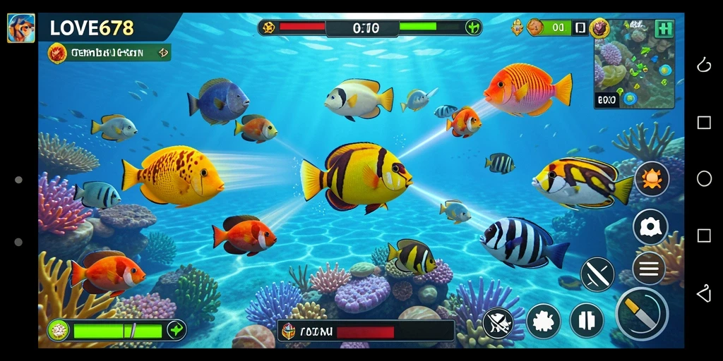 Gameplay seru menembak ikan di laut yang penuh warna.