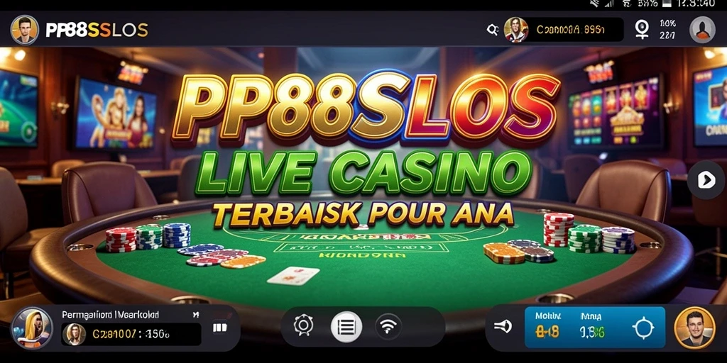 Screenshot menunjukkan dealer profesional dalam permainan Live Casino yang menarik.