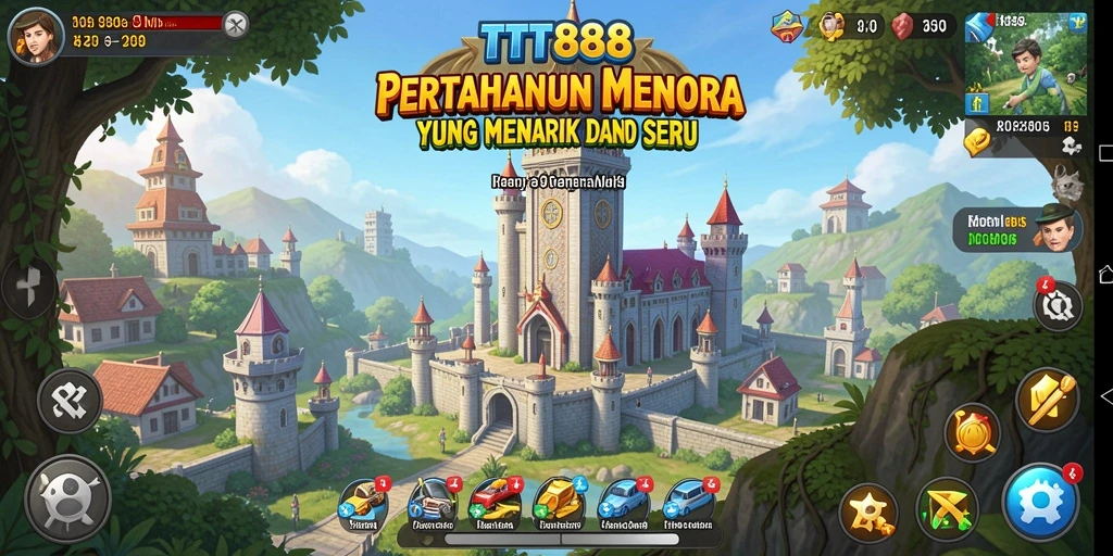Screenshot TTT888 menampilkan aksi Tower Defense yang intens dan mendebarkan.